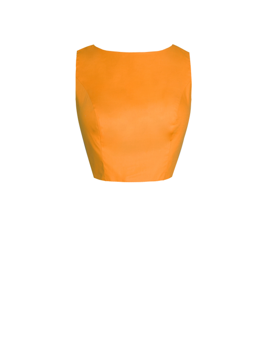 MTO - Georgia Top in Pumpkin Orange Cotton