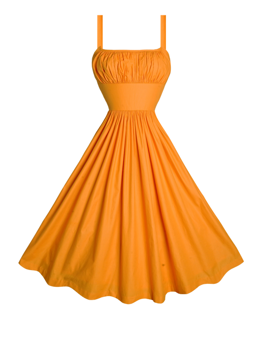 MTO - Grace Dress in Pumpkin Orange Cotton
