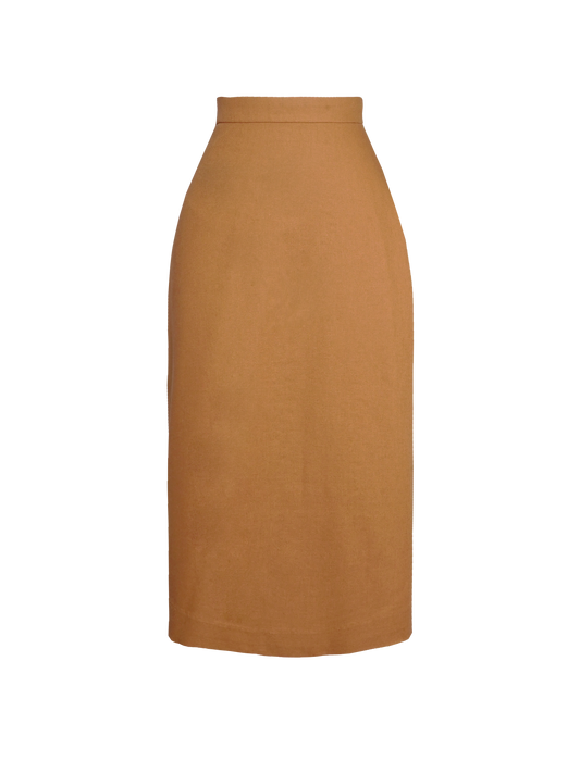 MTO - Draper Skirt Caramel Linen