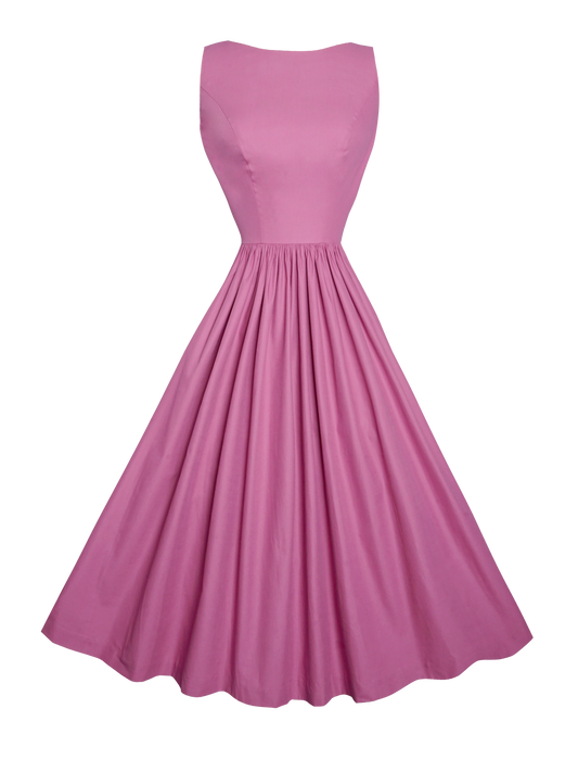 MTO - Audrey Dress Mauve Rose Cotton