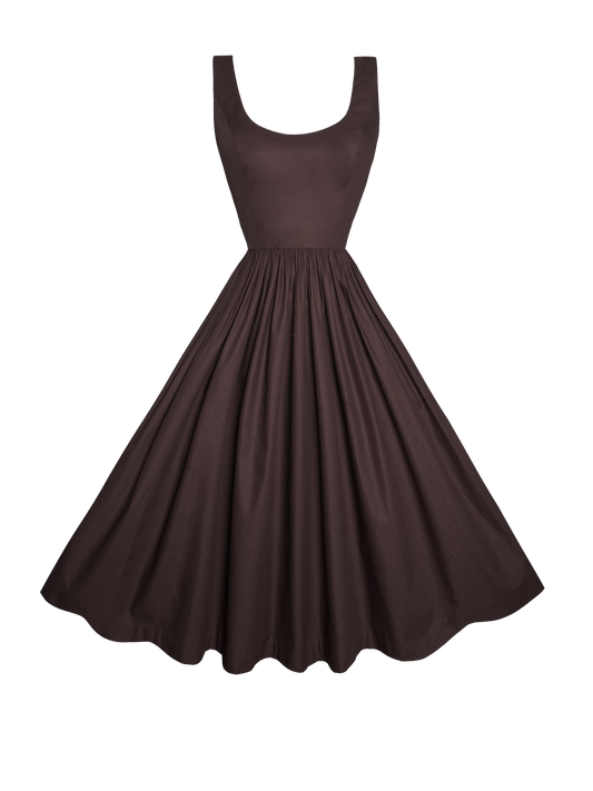 MTO - Emily Dress Hickory Brown Cotton