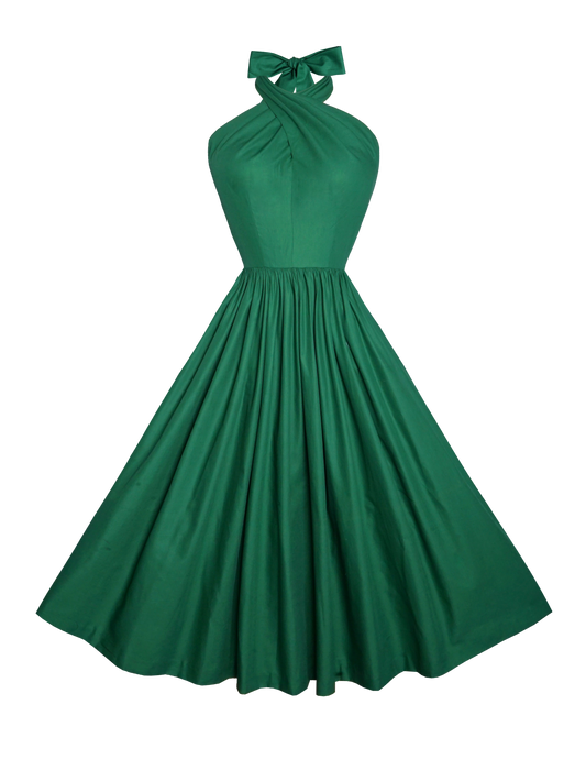 MTO - Ethel Dress Pine Green Cotton