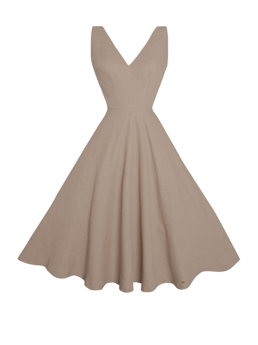 MTO - Diana Dress in Sephia Linen
