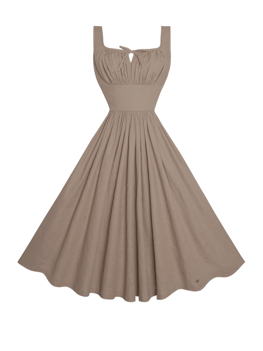 MTO - Michelle Dress in Sephia Linen
