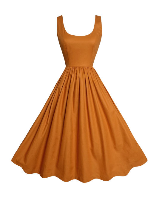 MTO - Emily Dress Terra Cotta Brown Cotton