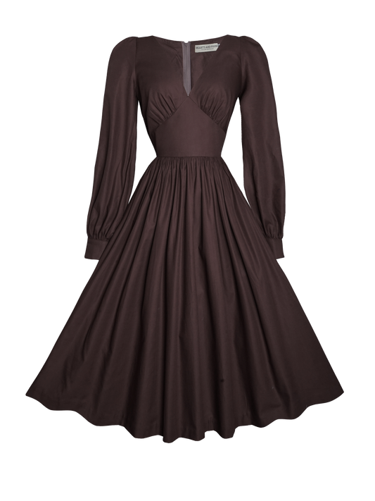 MTO - Harlow Dress in Hickory Brown Cotton