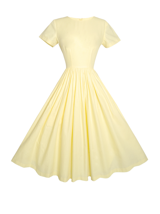 MTO - Dorothy Dress Pale Yellow Cotton "I can't believe its not Butter"