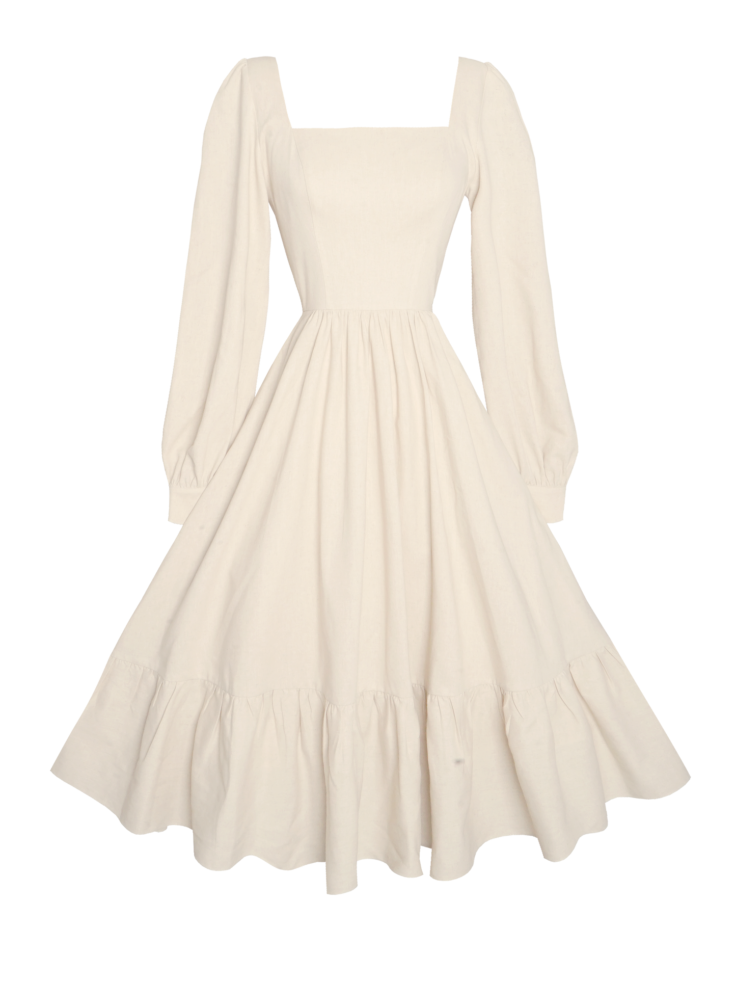 MTO - Mary Dress in Parchment Ivory Linen