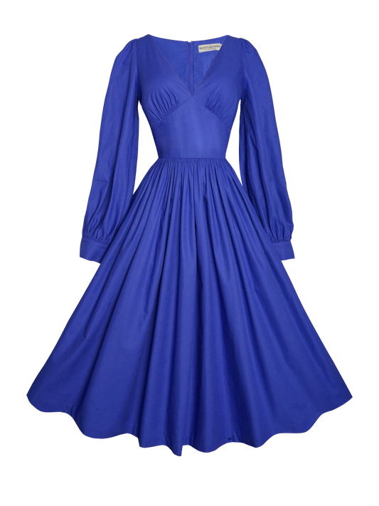 MTO - Harlow Dress in Cobalt Blue Cotton