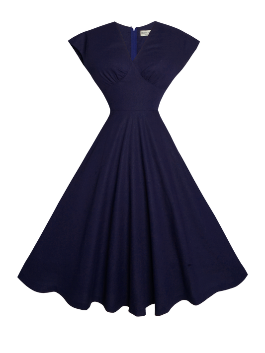 MTO - Kennedy Dress in Indigo Blue Linen