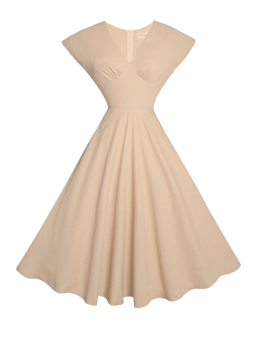 MTO - Kennedy Dress in Sand Dollar Linen