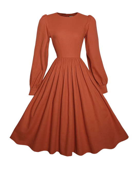 MTO - Agnes Dress in Redwood Linen