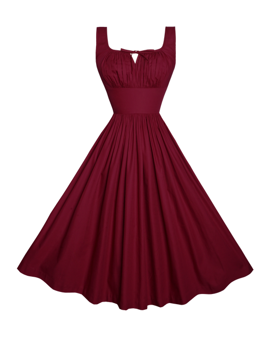 MTO - Michelle Dress in Burgundy Cotton