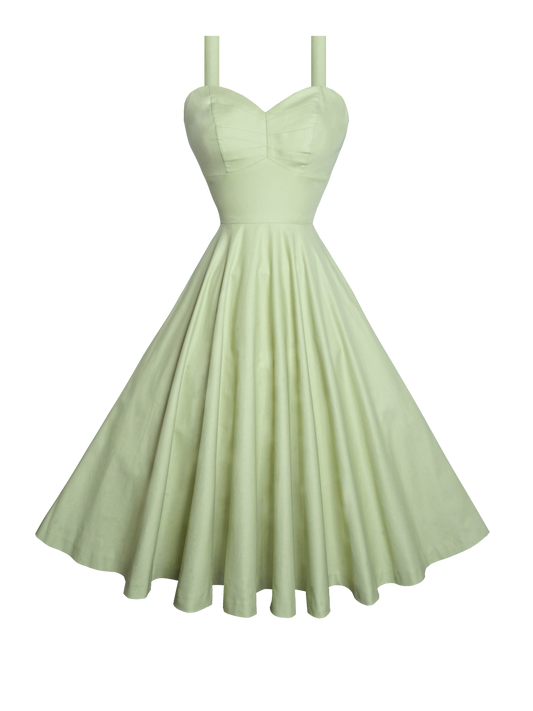 MTO - Catalina Dress Melon Green Cotton