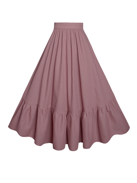 MTO - Rosita Skirt in Antique Rose Linen