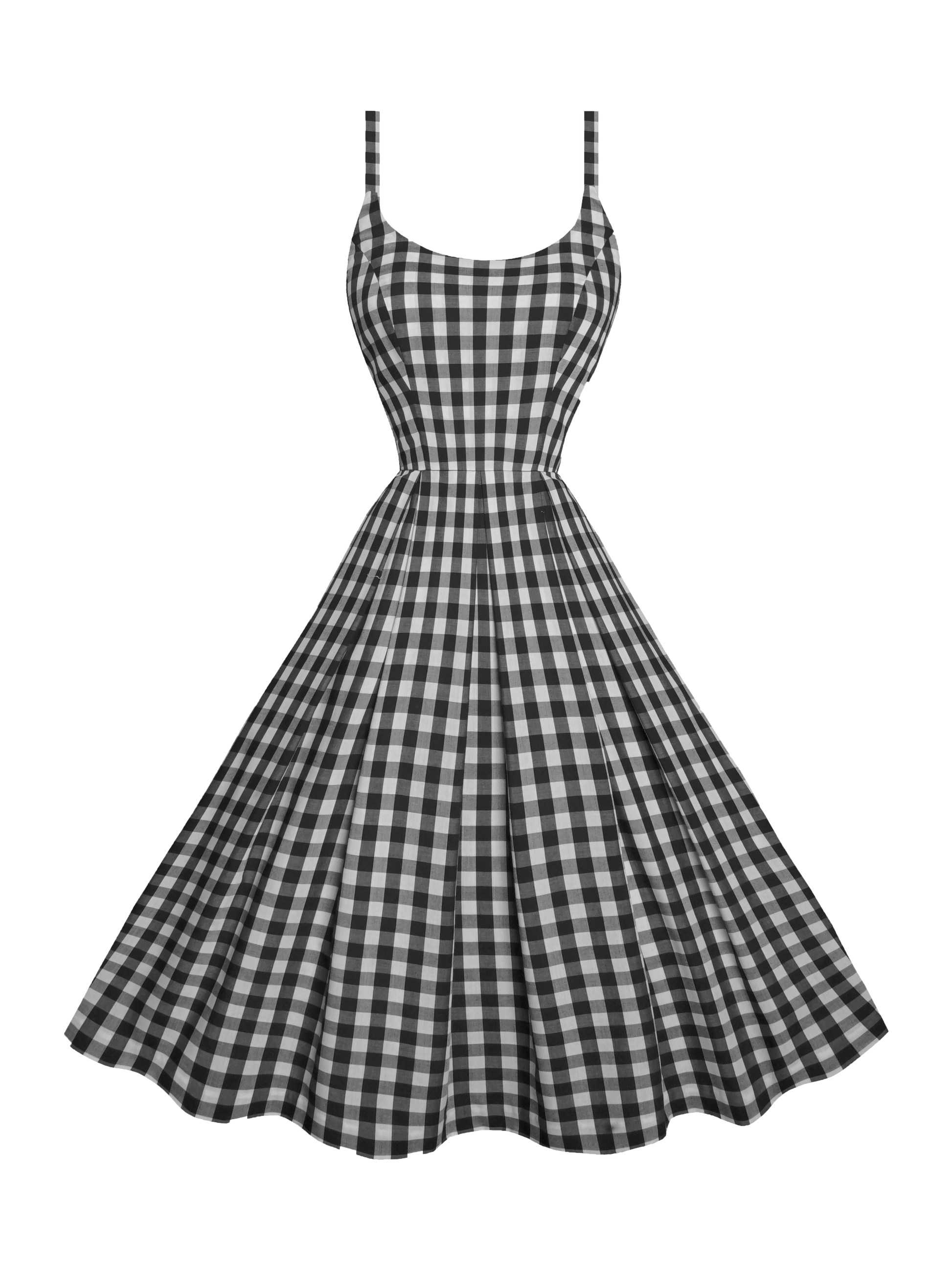 MTO - Penelope Dress Black Gingham - Large Checks