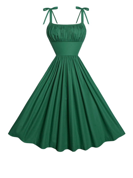 MTO - Kelly Dress in Pine Green Cotton