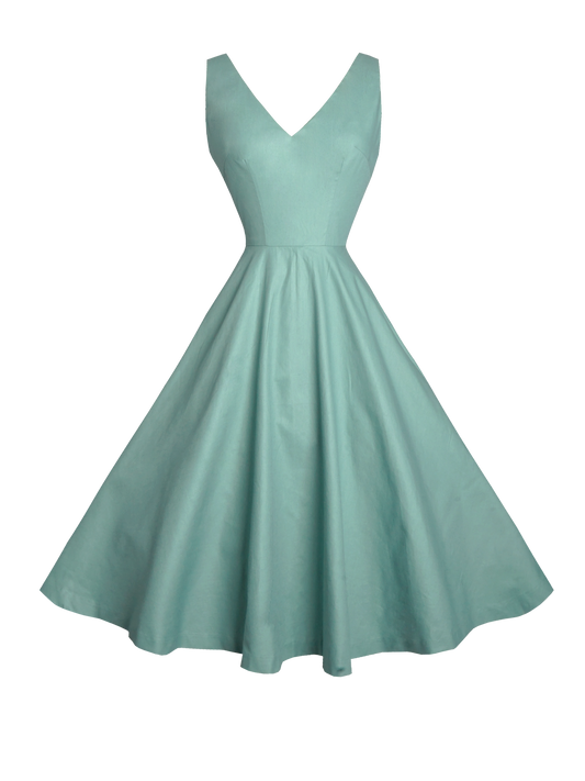 MTO - Diana Dress Jade Green Cotton