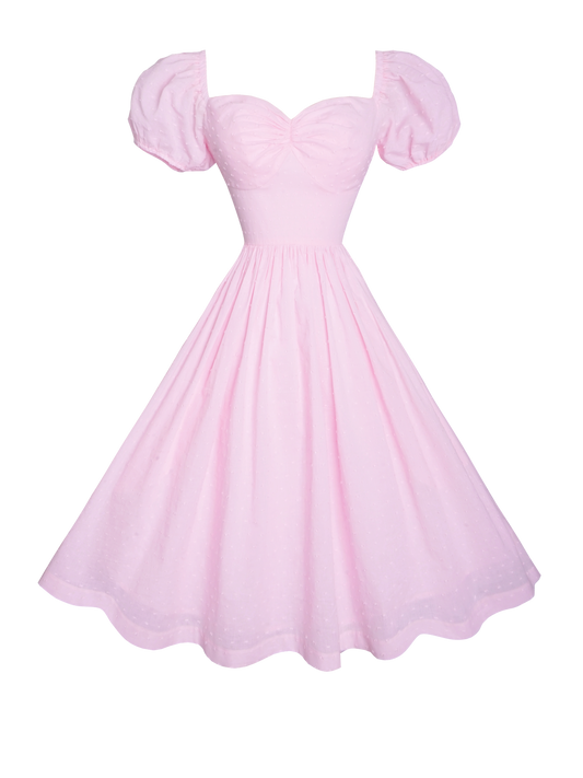 MTO - Valentina Dress "Dotted Swiss" Pale Pink