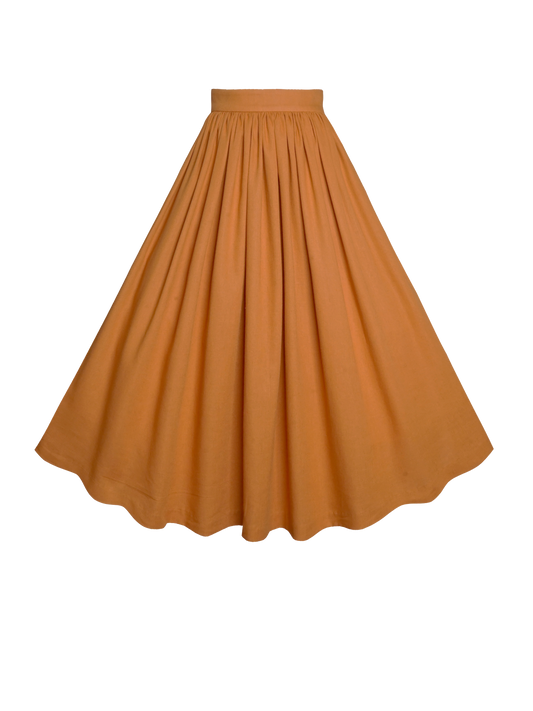 MTO - Lola Skirt in Cinnamon Brown Linen