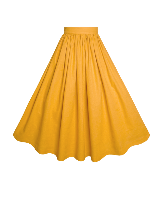MTO - Lola Skirt in Tuscany Yellow Linen
