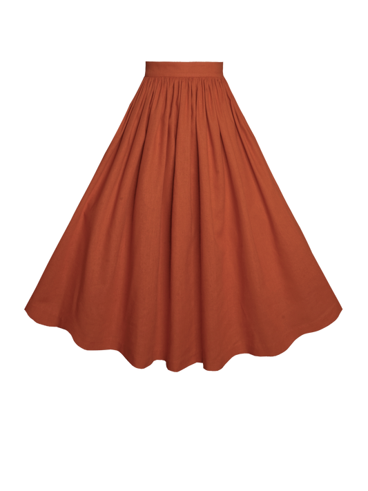 MTO - Lola Skirt in Redwood Linen