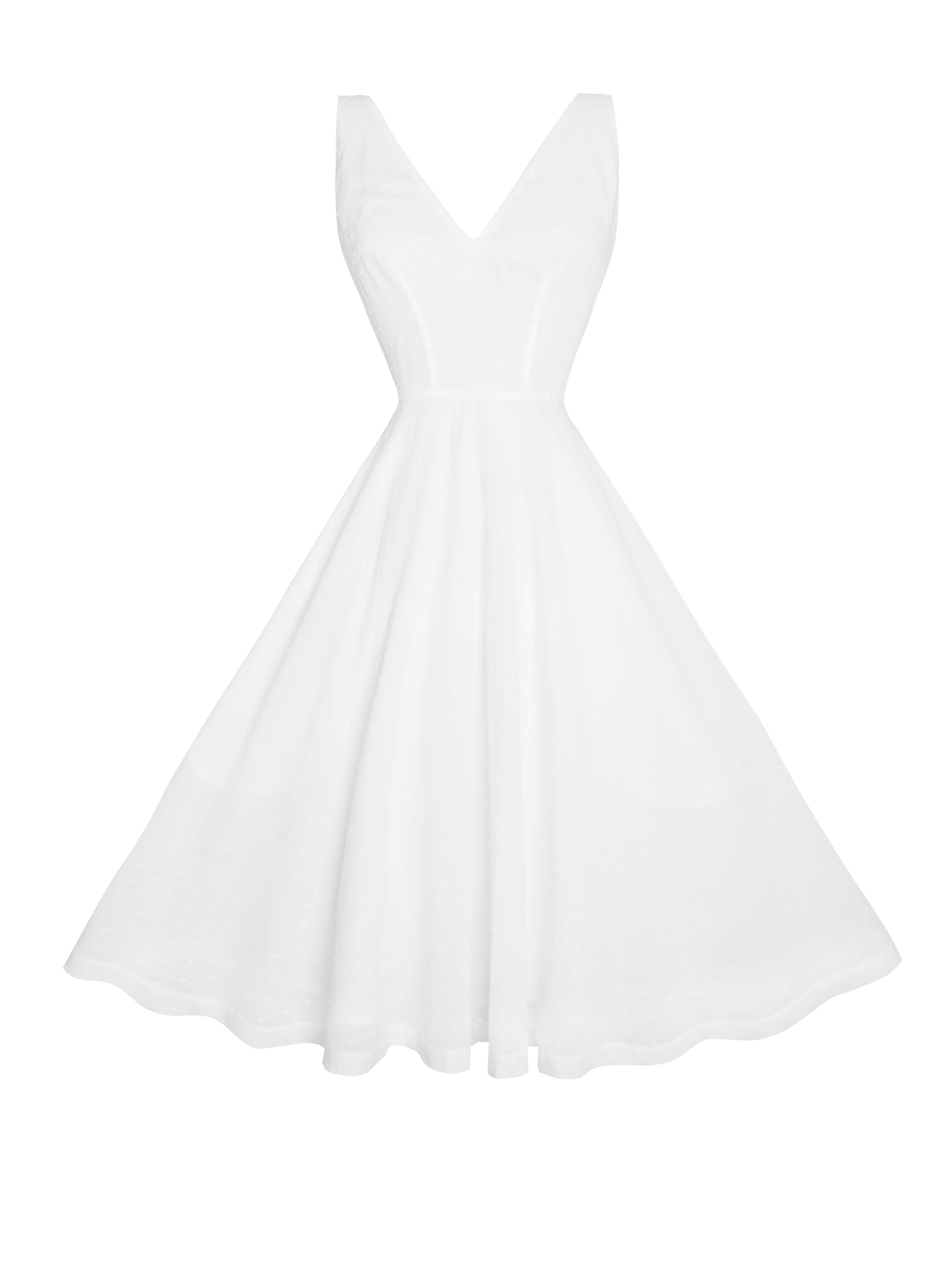 MTO - Diana Dress "Dotted Swiss" White