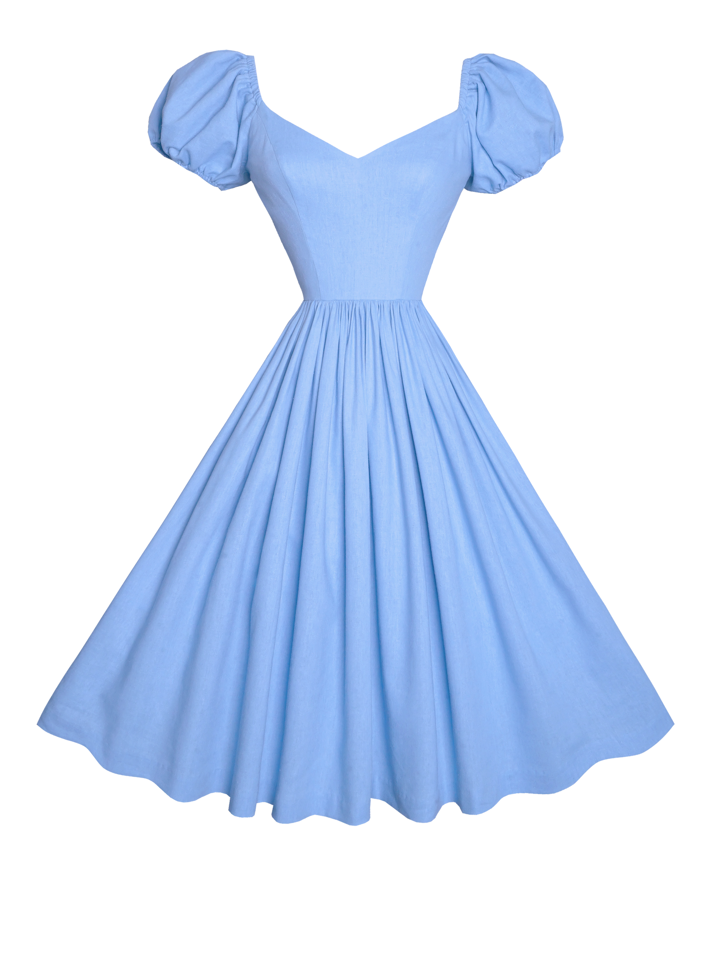 MTO - Margaret Dress in Powder Blue Linen