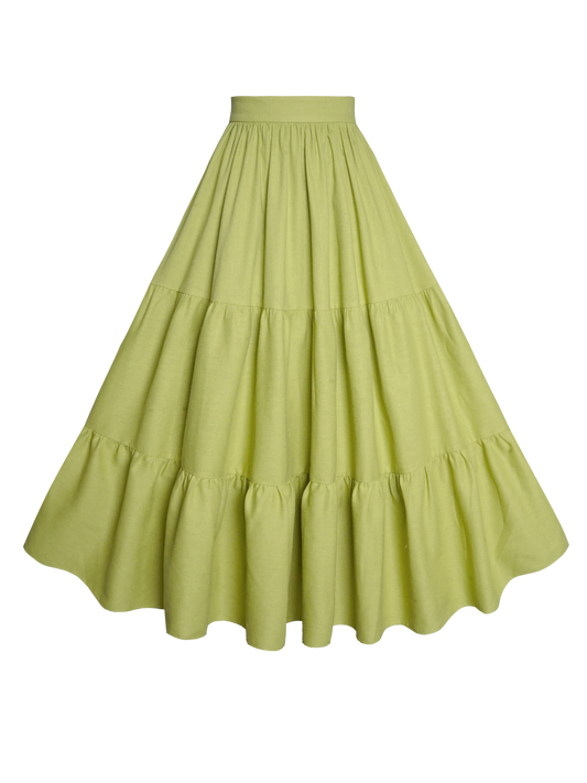 MTO - Pippa Skirt in Pistachio Green Linen