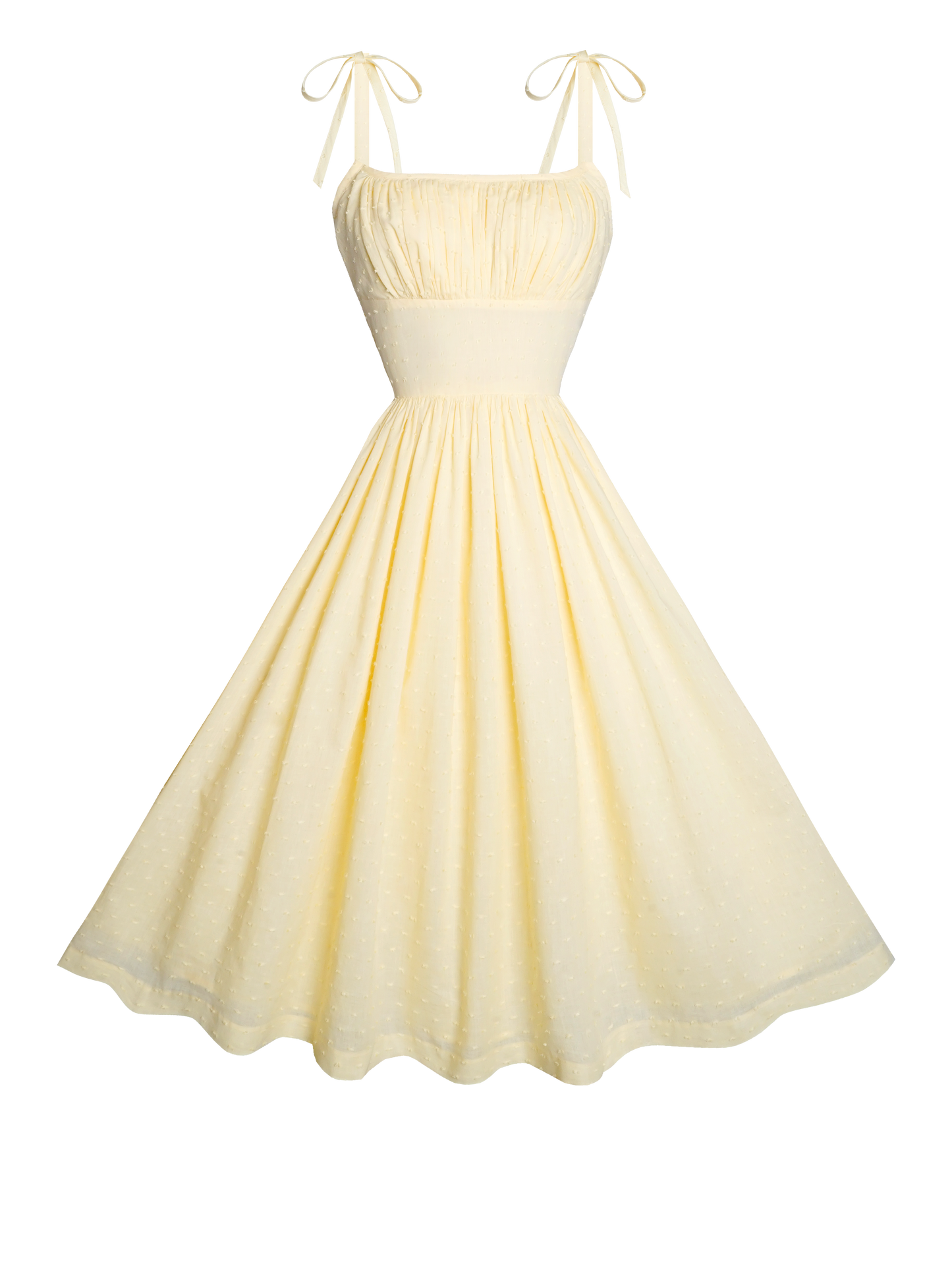 MTO - Kelly Dress "Dotted Swiss" Pale Yellow
