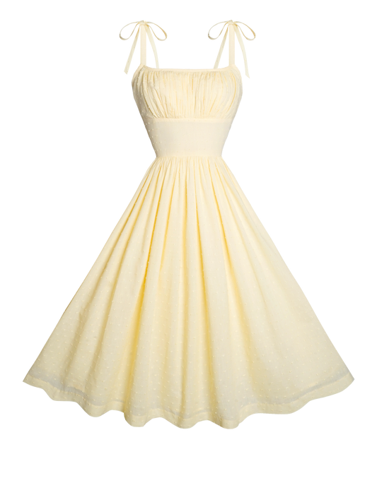 MTO - Kelly Dress "Dotted Swiss" Pale Yellow