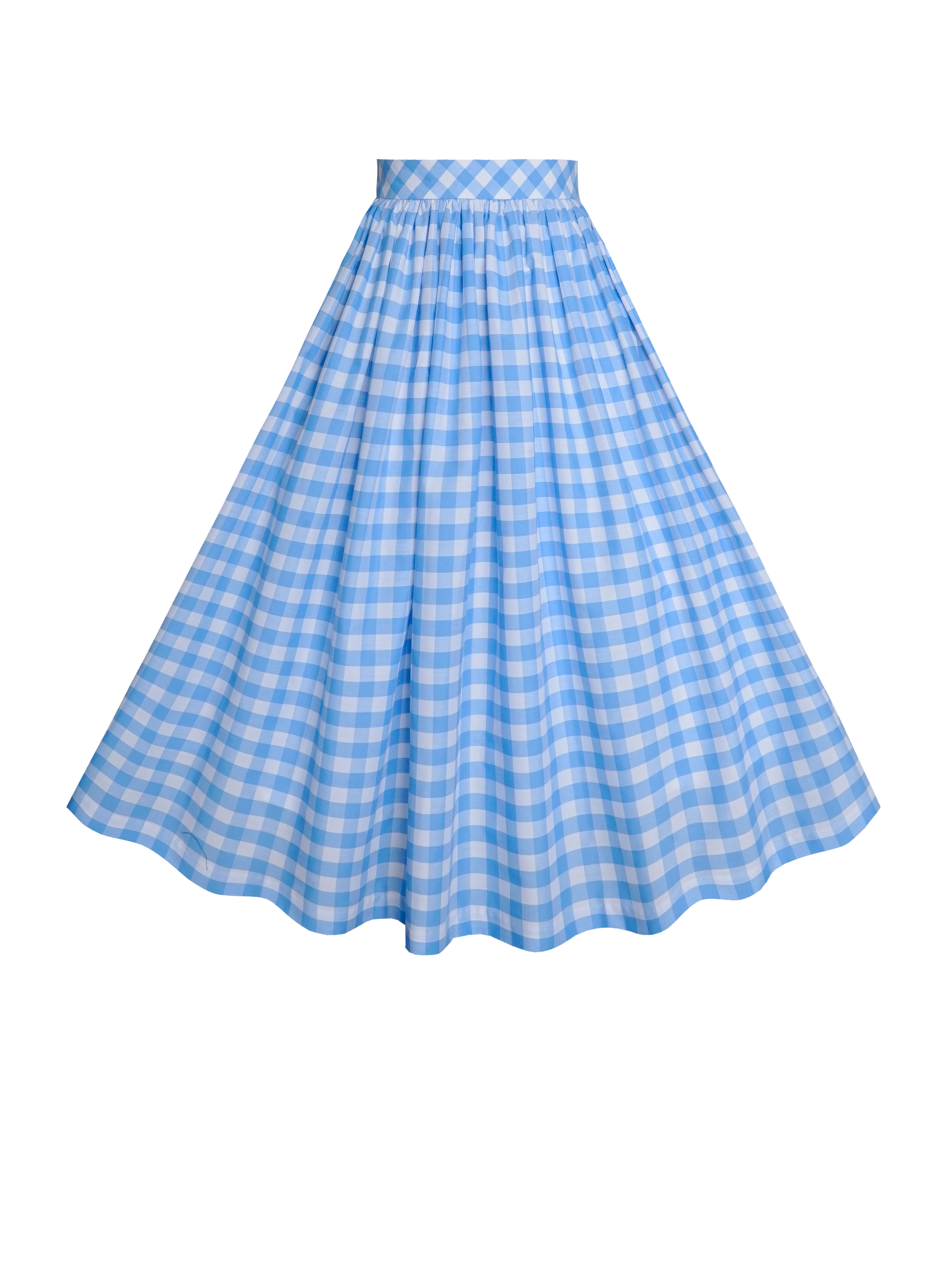 MTO - Lola Skirt Light Blue Gingham - Large Checks