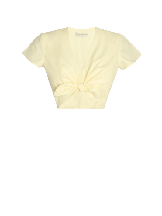 MTO - Joan Top Pale Yellow Cotton "I can't believe its not Butter"