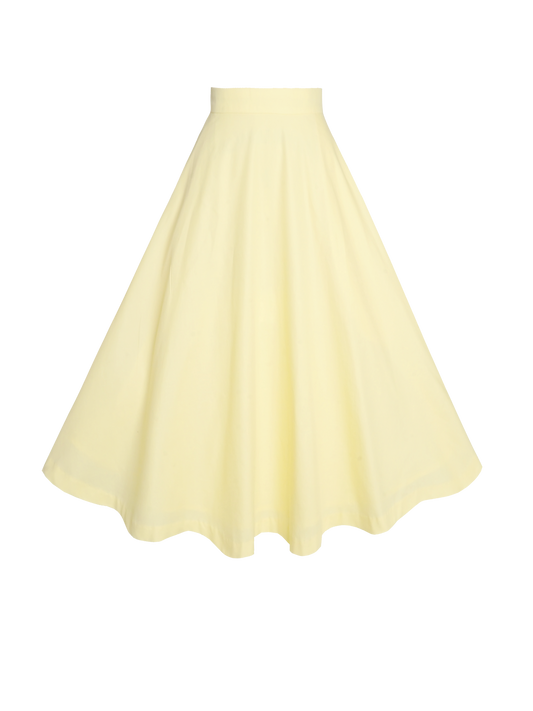 MTO - Lilian Skirt Pale Yellow Cotton "I can't believe its not Butter"