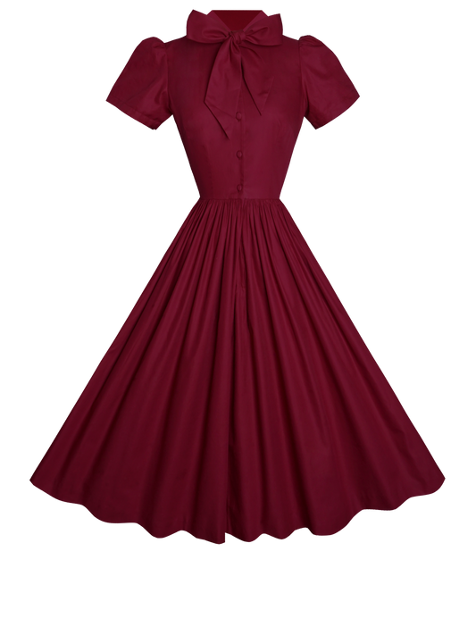 MTO - Bonnie Dress in Burgundy Cotton