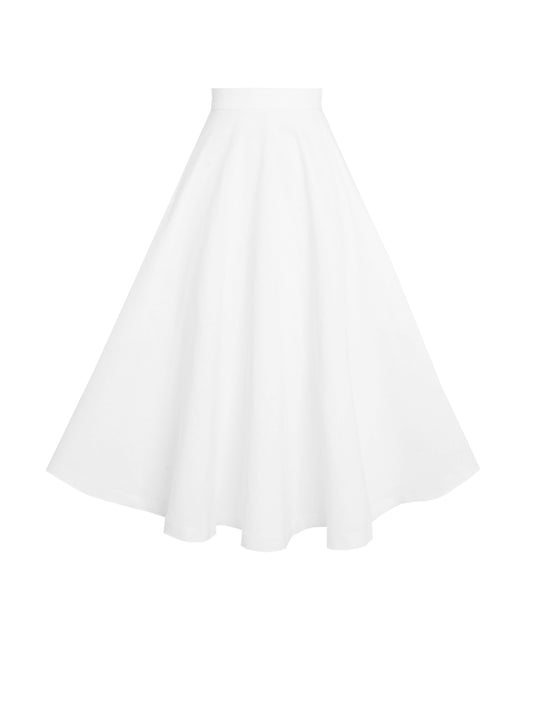 MTO - Lilian Skirt White Linen