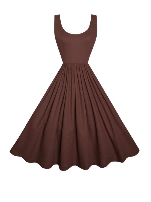 MTO - Emily Dress in Walnut Linen