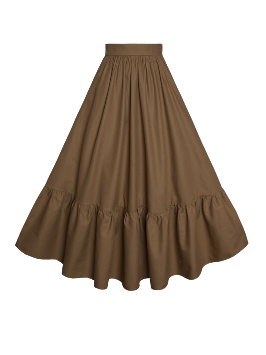 MTO - Rosita Skirt Coffee Brown Cotton