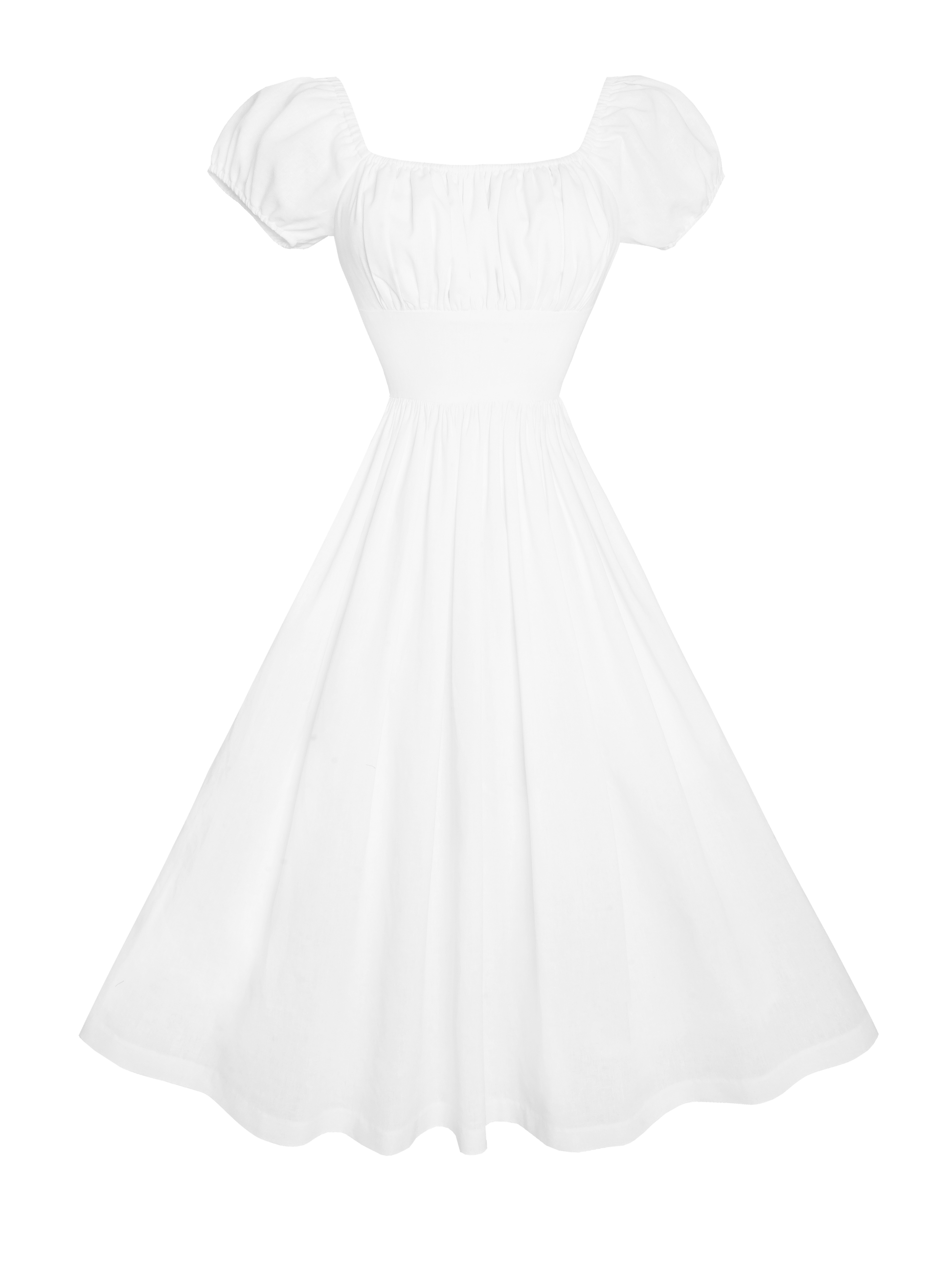 MTO - Loretta Dress in White Linen