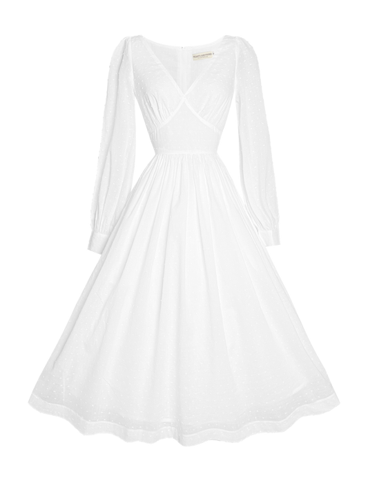 MTO - Harlow Dress "Dotted Swiss" White