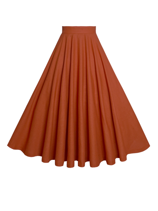 MTO - Lindy Skirt in Redwood Linen