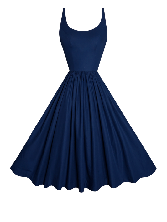 MTO - Penelope Dress Navy Blue Cotton