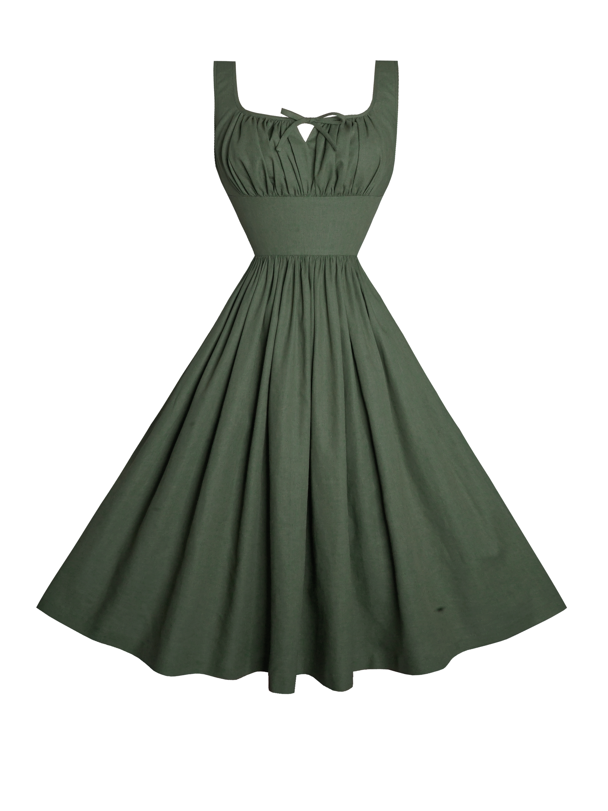 MTO - Michelle Dress Hunters Green Linen