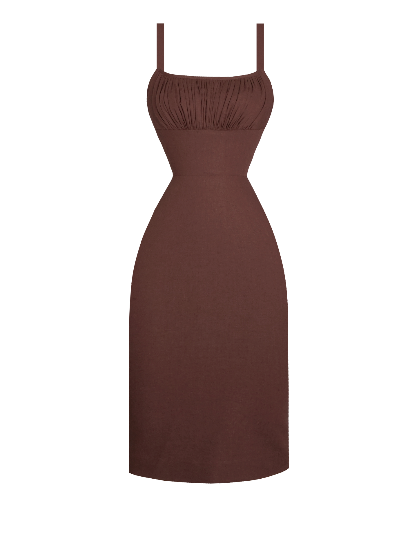 MTO - Bettie Dress in Walnut Linen