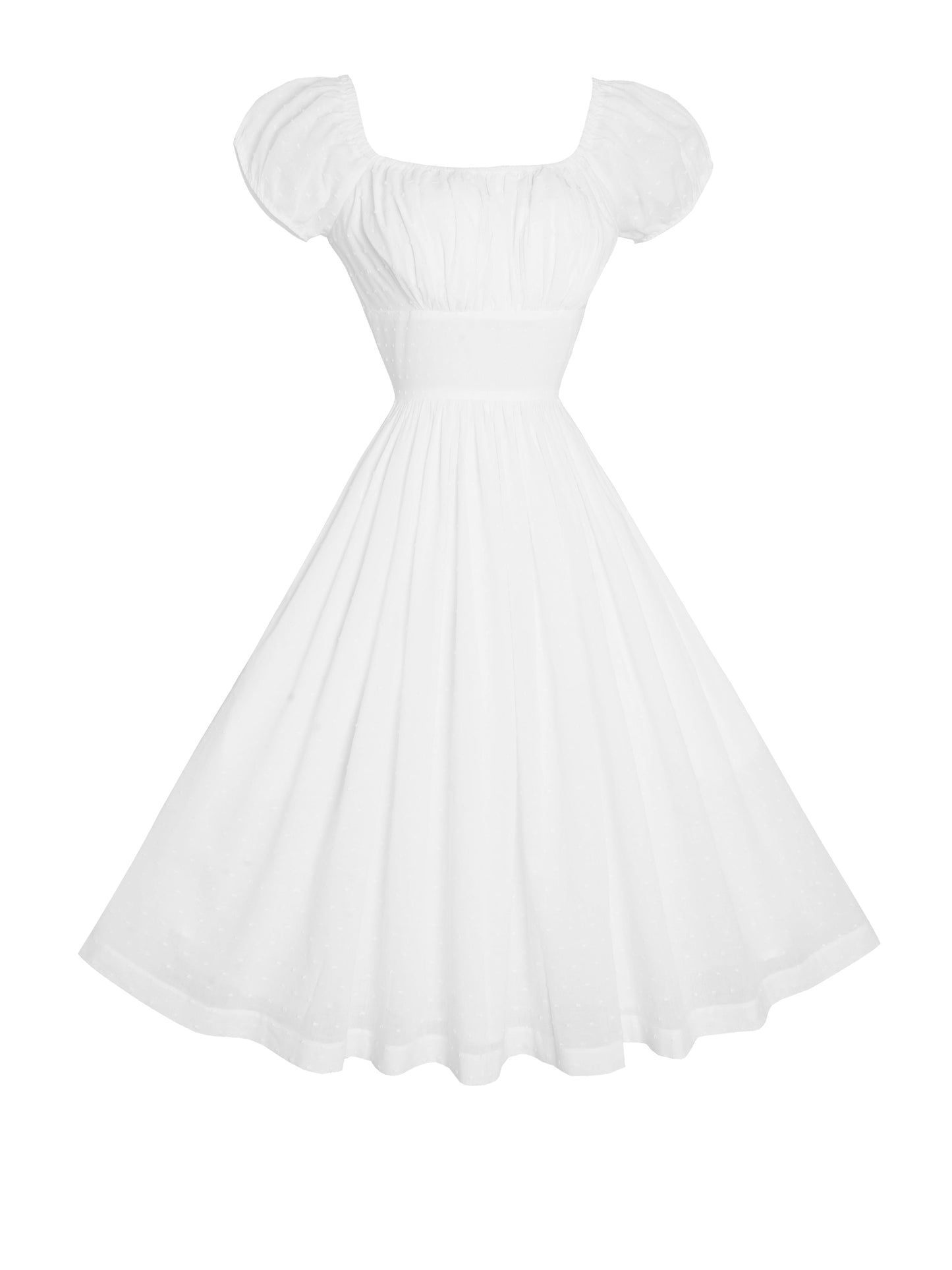 RTS - Loretta Dress in "Dotted Swiss" White