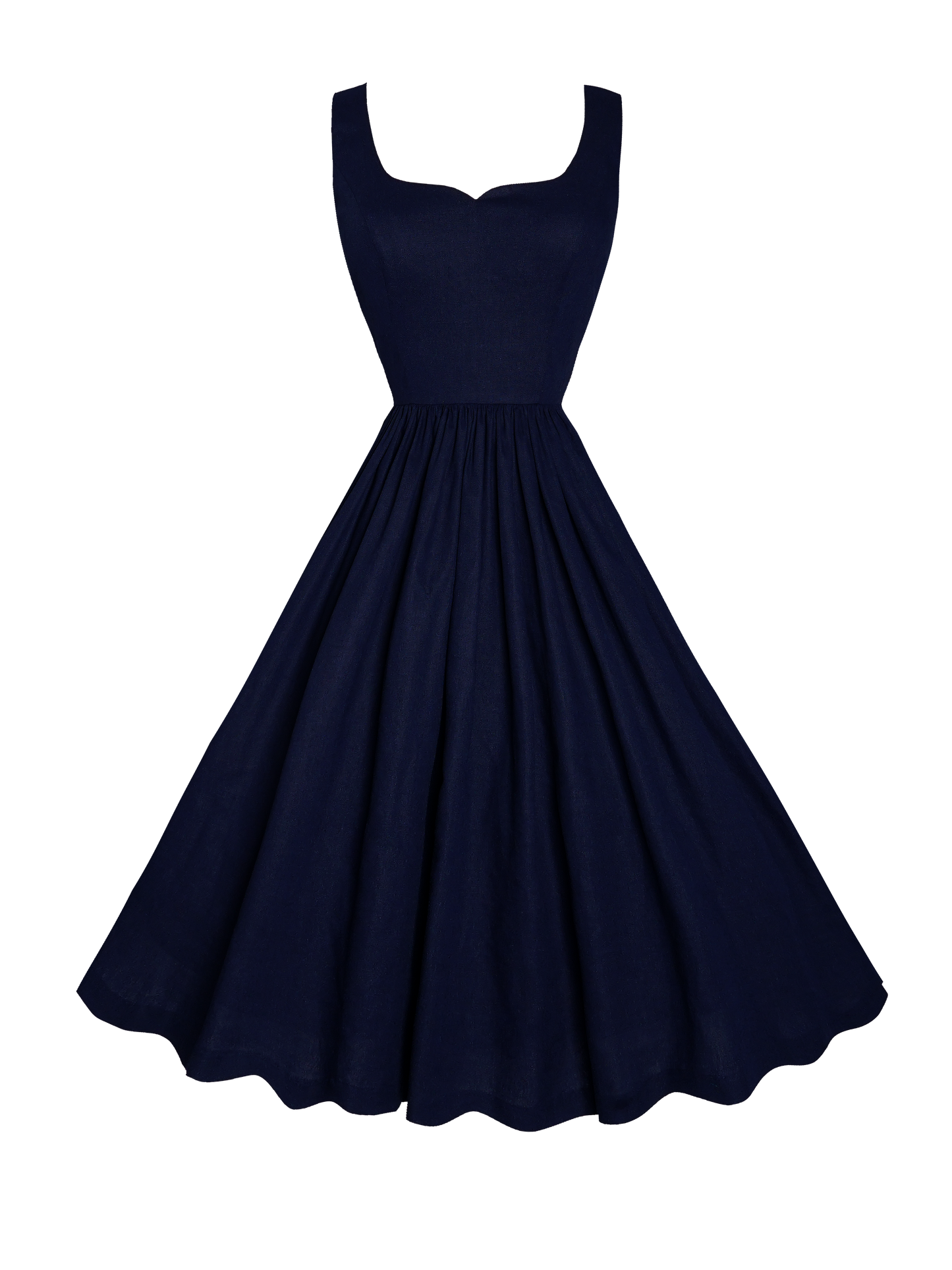 MTO - Elizabeth Dress in Indigo Blue Linen