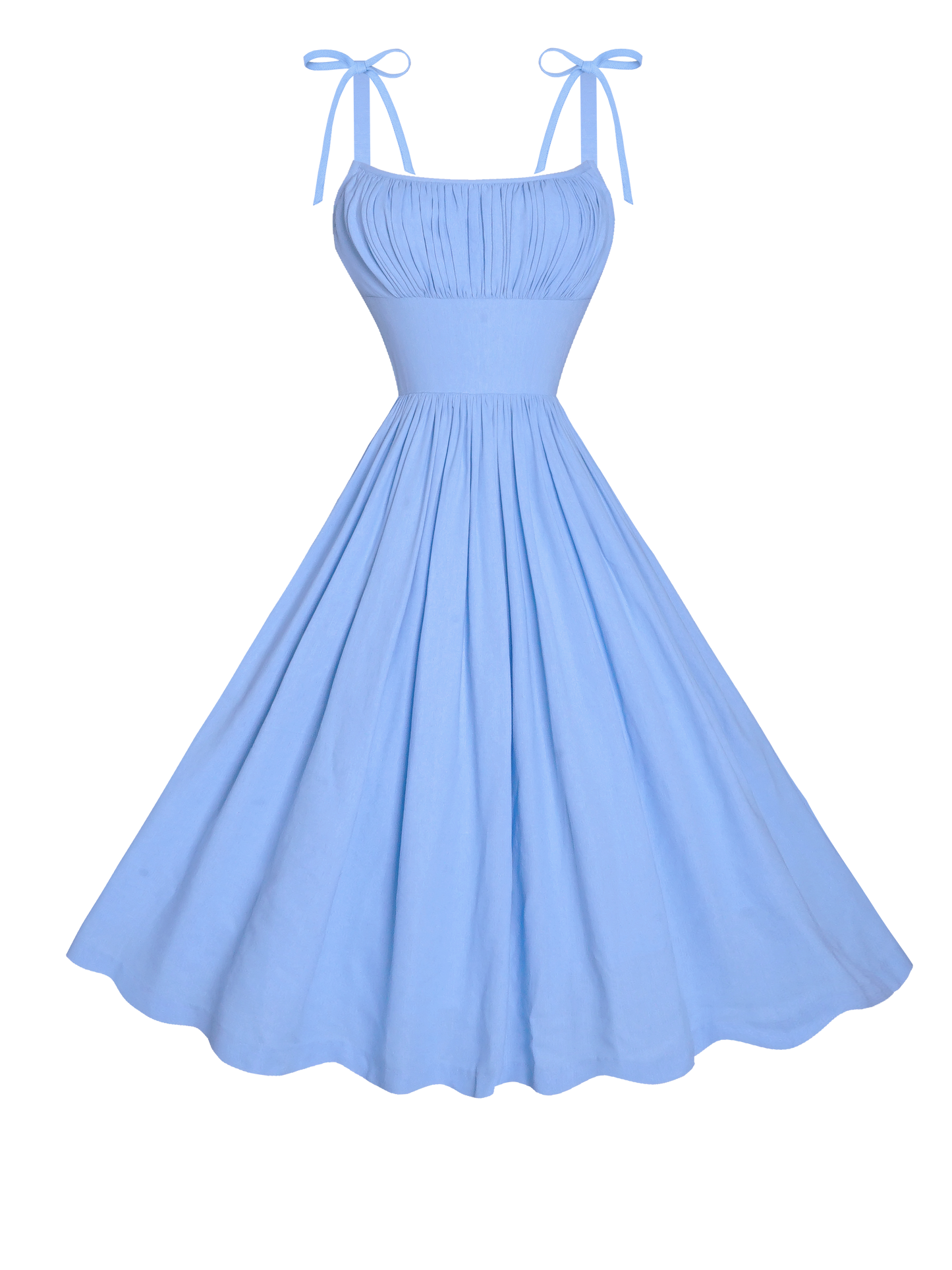 MTO - Kelly Dress in Powder Blue Linen