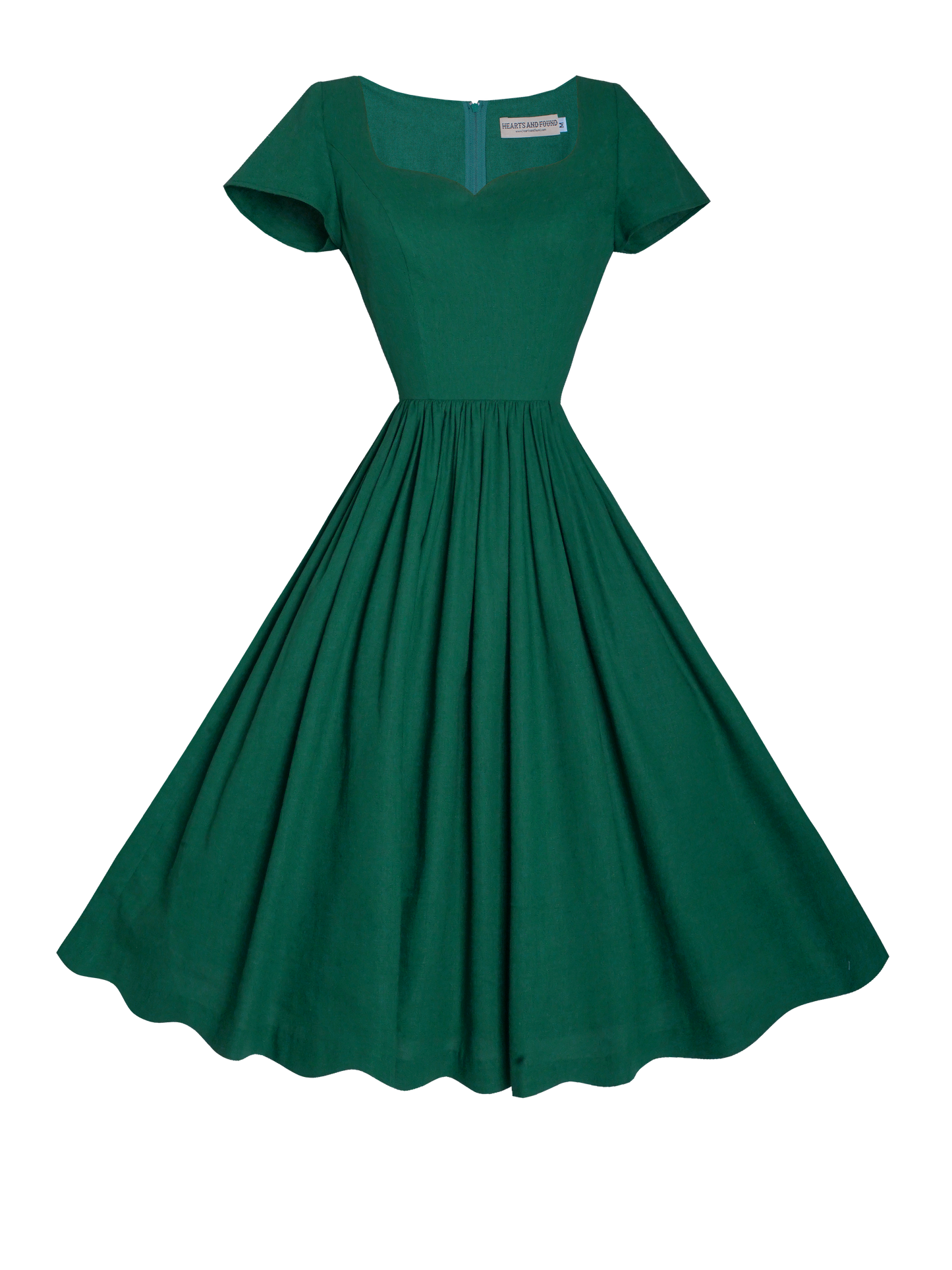 MTO - Evelyn Dress in Forest Green Linen