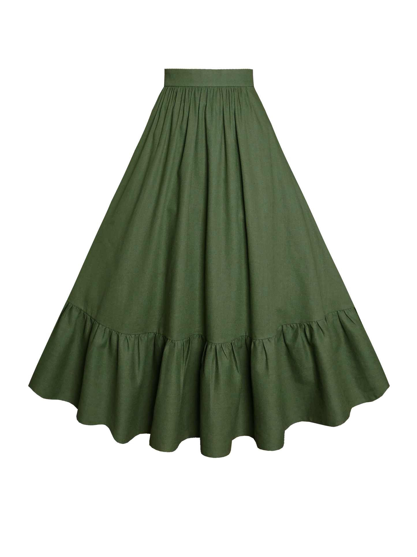MTO - Rosita Skirt in Hunters Green Linen