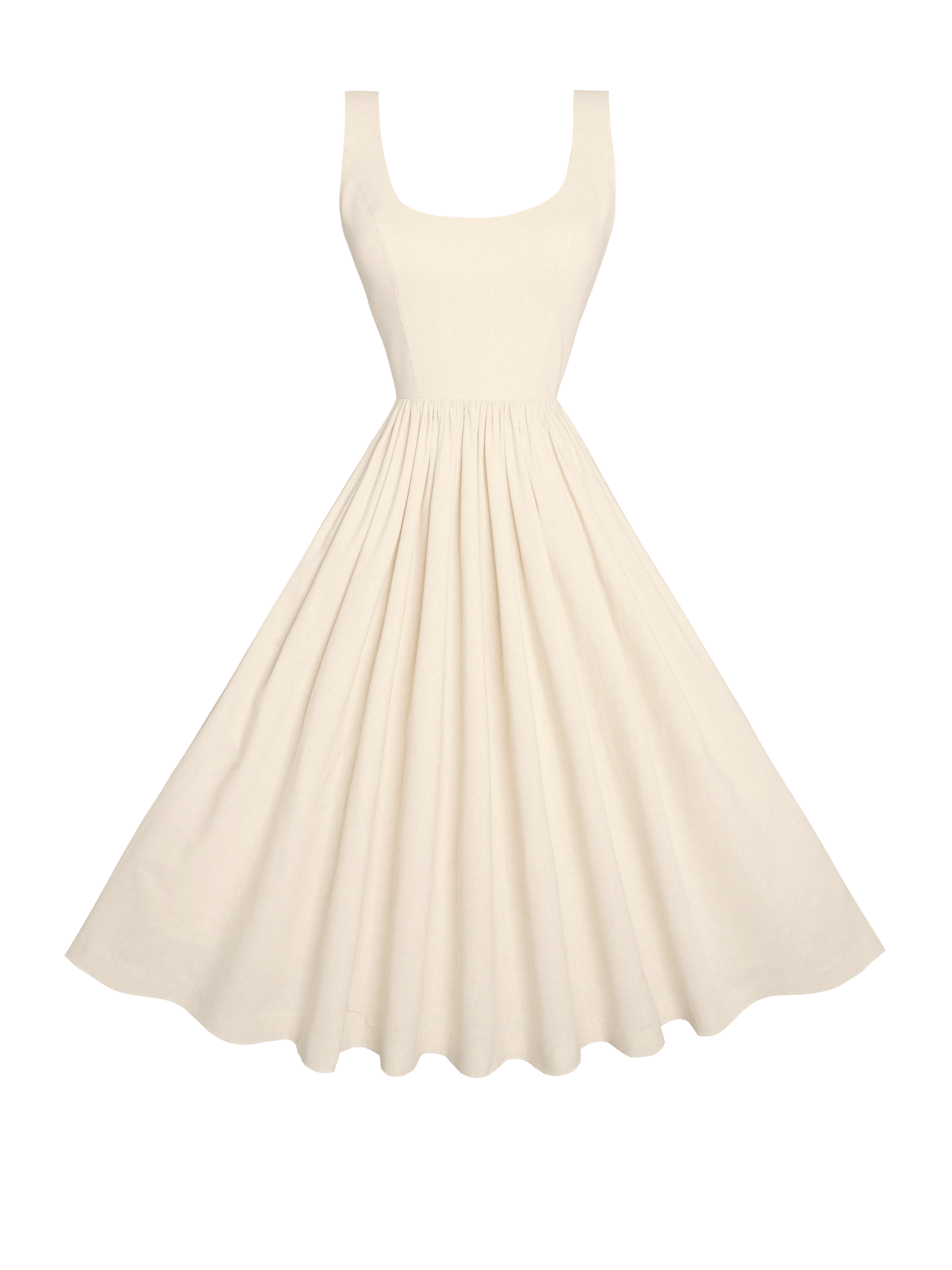 MTO - Emily Dress in Parchment Ivory Linen